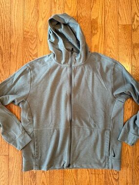 Nike Yoga Men's Full-Zip Hoodie Iron Grey Size XL CU6260-068